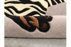 Designerski nowoczesny dywan wełniany ZEBRA 120x180cm Indie 2cm gruby szary