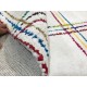 Biały w kolorowe pasy designerski nowoczesny dywan wełniany 110x170cm Indie 