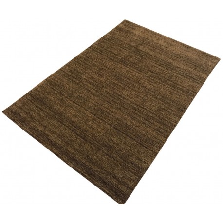 Gładki 100% wełniany dywan Gabbeh Handloom brązowy 200x300cm bez wzorów