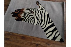 Designerski nowoczesny dywan wełniany ZEBRA 120x180cm Indie 2cm gruby szary
