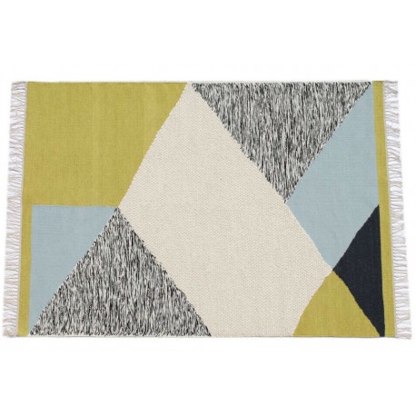 W kolorowy kilim Durry 100% wełniany dywan płasko tkany 170x240cm dwustronny Indie dwupoziomowy