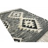 Szary kilim Durry 100% wełniany dywan płasko tkany 150x240cm dwustronny Indie dwupoziomowy