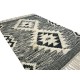 Szary kilim Durry 100% wełniany dywan płasko tkany 150x240cm dwustronny Indie dwupoziomowy
