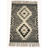 Szary kilim Durry 100% wełniany dywan płasko tkany 150x240cm dwustronny Indie dwupoziomowy