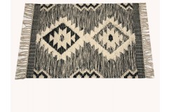 Szary kilim Durry 100% wełniany dywan płasko tkany 150x240cm dwustronny Indie dwupoziomowy