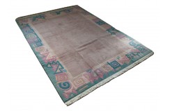 Salonowy nowoczesny dywan ręcznie tkany 250x350cm oryginalny Nepal Potala premium pastelowy róż