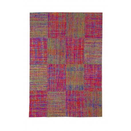 Ekologiczny designerski dywan z jedwabiu z recyklingu The Rug Republic Mysteryland 160x230 żakardowy patchwork