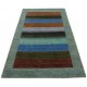 Zielony brązowy delikatnie zdobiony dywan gabbeh 140x200cm wełna argentyńska klasyczny