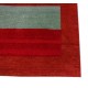 Czerwony kolorowy delikatnie zdobiony dywan gabbeh 140x200cm wełna argentyńska w pasy