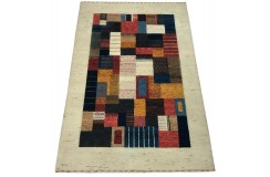 Ekskluzywny dywan Gabbeh Loribaft Patchowrk Indie 170x240cm 100% wełniany beżowy, kolorowy