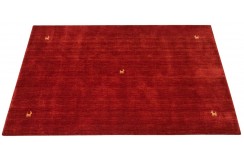 Gładki 100% wełniany dywan Gabbeh Handloom czerwony 120x180cm delikatne wzory