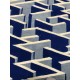 Designerski nowoczesny dywan wełniany LABIRYNT 3D 120x180cm Indie 2cm gruby niebieski