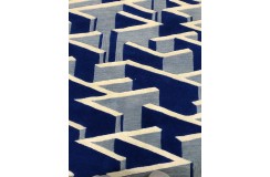 100% wełna gruby dywan z Indii 120x180cm LABIRYNT3D designerski wzór