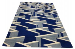 100% wełna gruby dywan z Indii 120x180cm LABIRYNT3D designerski wzór