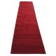 Gładki 100% wełniany dywan Gabbeh Handloom czerwony chodnik 70x250cm bez wzorów
