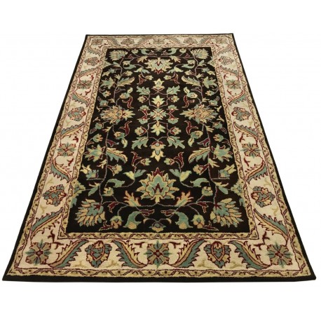 Dywan Persian 100% wełniany 155x245cm z Indii czarny tradycyjny