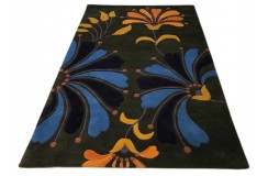 100% wełna gruby dywan z Indii vintage 150x240cm design patchwork