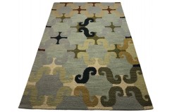 100% wełna gruby dywan z Indii  150x240cm design do salonu pętelkowy