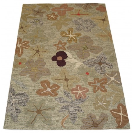 Kolorowy kwiatowy dywan RUG COLLECTION do salonu nowoczesny design 100% wełna 150x240cm Indie