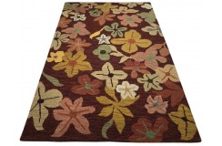 Kolorowy kwiatowy dywan RUG COLLECTION do salonu nowoczesny design 100% wełna 150x240cm Indie