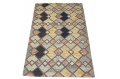 Kolorowy gruby dywan RUG COLLECTION do salonu nowoczesny design 100% wełna 150x240cm Indie