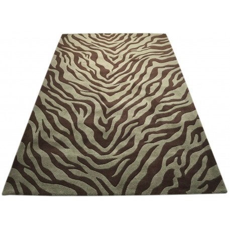 Kolorowy dywan do salonu design w kwiaty 100% wełna 150x240cm Indie ręcznie wycinane wzory