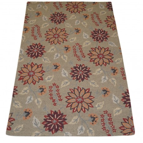 Kolorowy kwiatowy dywan RUG COLLECTION do salonu nowoczesny design 100% wełna 150x240cm Indie promocja
