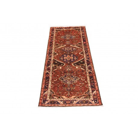 Perski wełniany recznie tkany dywan Hamadan z kwiatowymi ornamentami ok 100x300cm