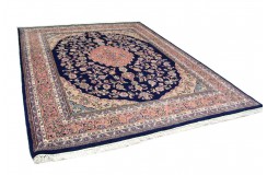 Niebieski ręcznie tkany dywan Tabriz z Indii wełniany 250x300cm