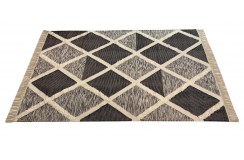 Solidny wełniany wysokiej jakości tkany ręcznie kilim 155x245 art deco