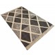 Szary kilim Art Deco durry 100% wełniany dywan płasko tkany 155x245cm dwustronny Indie dwupoziomowy