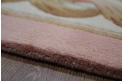 Piękny dywan Aubusson Habei ręcznie tkany z Chin 250x350cm 100% wełna przycinany rzeźbione kwiaty różowy