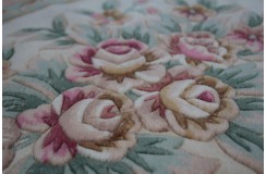 Piękny dywan Aubusson Habei ręcznie tkany z Chin 250x350cm 100% wełna przycinany rzeźbione kwiaty różowy