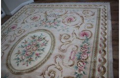 Piękny dywan Aubusson Habei ręcznie tkany z Chin 300x400cm 100% wełna przycinany rzeźbione kwiaty beżowy 