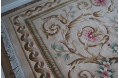 Piękny dywan Aubusson Habei ręcznie tkany z Chin 300x400cm 100% wełna przycinany rzeźbione kwiaty beżowy 