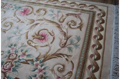 Piękny dywan Aubusson Habei ręcznie tkany z Chin 300x400cm 100% wełna przycinany rzeźbione kwiaty beżowy 