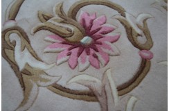 Piękny dywan Aubusson Habei ręcznie tkany z Chin 300x400cm 100% wełna przycinany rzeźbione kwiaty beżowy 