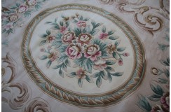 Piękny dywan Aubusson Habei ręcznie tkany z Chin 300x400cm 100% wełna przycinany rzeźbione kwiaty beżowy 