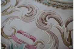 Piękny dywan Aubusson Habei ręcznie tkany z Chin 300x400cm 100% wełna przycinany rzeźbione kwiaty beżowy 