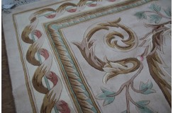 Piękny dywan Aubusson Habei ręcznie tkany z Chin 300x400cm 100% wełna przycinany rzeźbione kwiaty beżowy 
