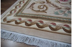 Piękny dywan Aubusson Habei ręcznie tkany z Chin 300x400cm 100% wełna przycinany rzeźbione kwiaty beżowy 