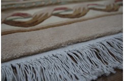Piękny dywan Aubusson Habei ręcznie tkany z Chin 300x400cm 100% wełna przycinany rzeźbione kwiaty beżowy 