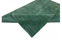 Gładki 100% wełniany dywan Gabbeh Handloom zielony różne wymiary