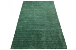 Gładki 100% wełniany dywan Gabbeh Handloom zielony różne wymiary