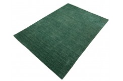 Gładki 100% wełniany dywan Gabbeh Handloom zielony różne wymiary