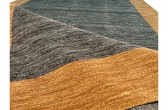 Gładki 100% wełniany dywan Gabbeh Handloom szaro-brązowy 170x240cm 