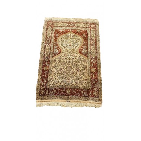 Hereke - unikatowy jedwabny dywan 120x180cm ręcznie tkany, Turcja islamski kaligraficzny majstersztyk sygnowany