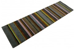 Kolorowy wełniany chodnik w pasy - Gabbeh 80x300cm Indie
