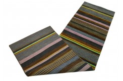 Kolorowy wełniany chodnik w pasy - Gabbeh 80x300cm Indie