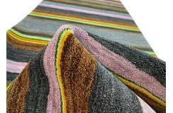 Kolorowy wełniany chodnik w pasy - Gabbeh 80x300cm Indie